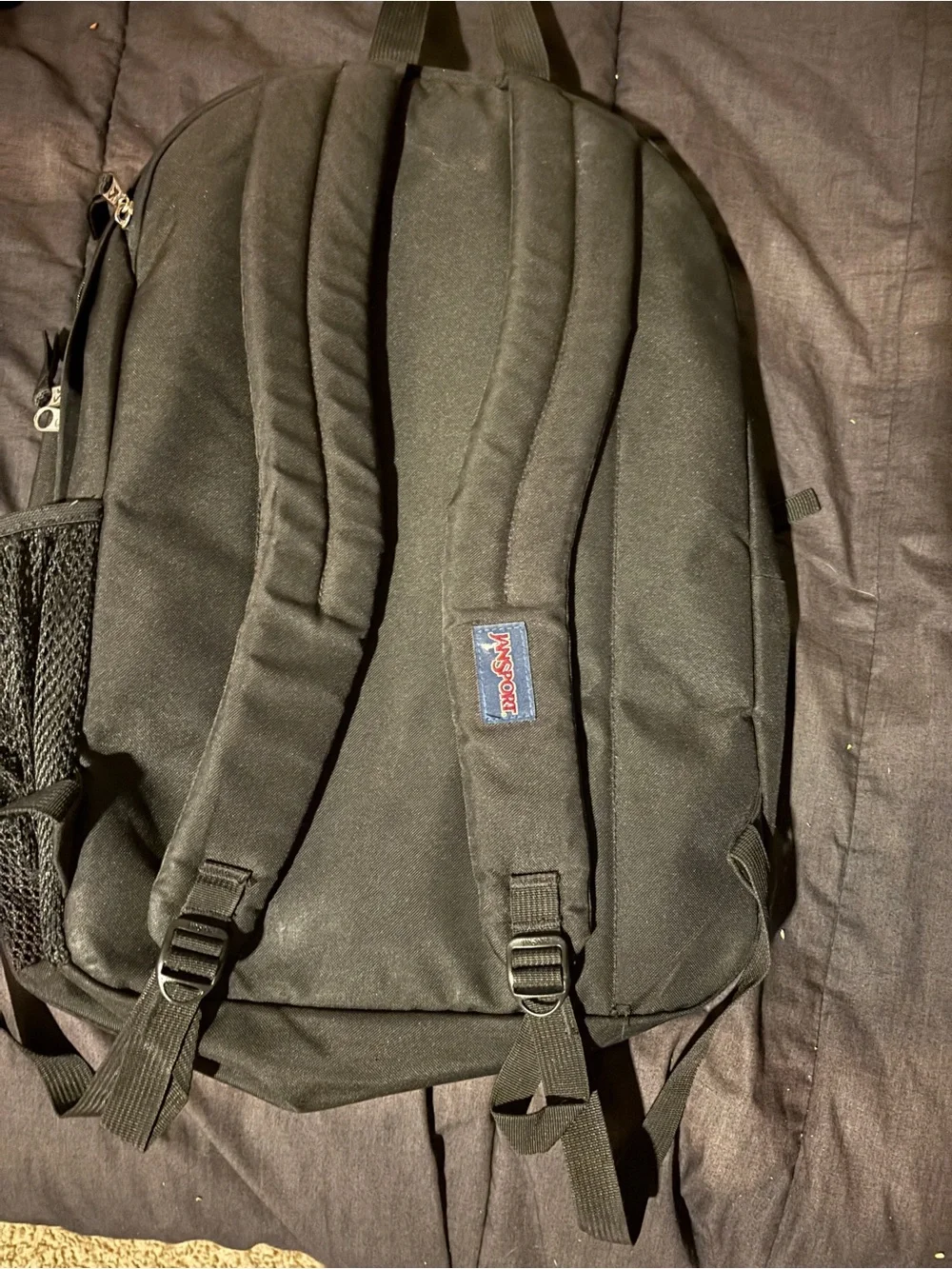 Jansport Black Everyday Backpack with Red & Blue Logo